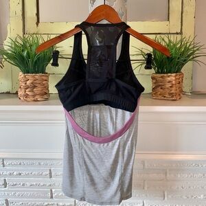 INPHORM Tennis Athletic Open Back Tank Top with Sports Bra Size XS Mesh Accents